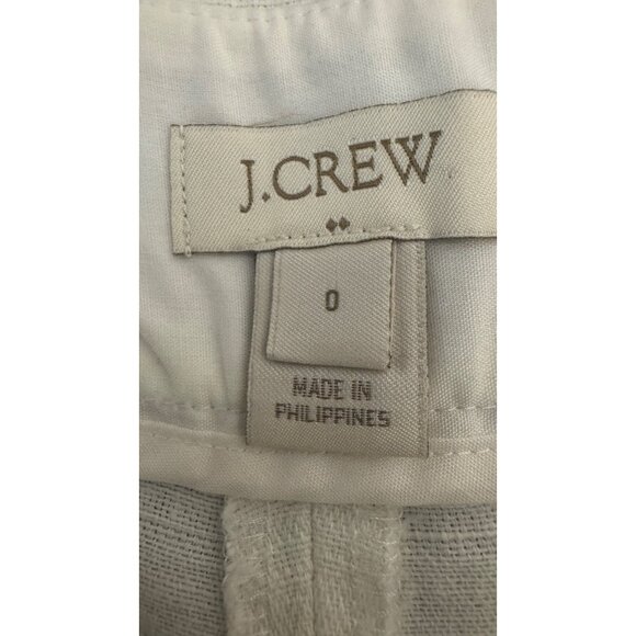 2/$30 J.Crew Size 0 Cream Linen & Cotton Blend Pleated Shorts - Picture 4 of 13